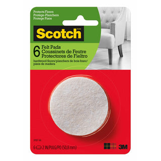 Scotch Round Felt Pads SP807-NA, Beige, 2 in