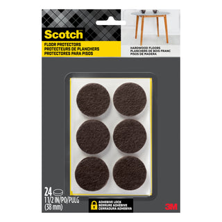 Scotch Round Felt Pads SP824-NA, Brown, 1.5 in