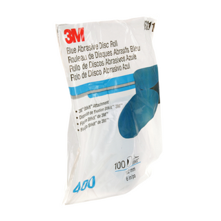 3M Stikit Blue Abrasive Disc Roll, 36211, 6 in, 400 grade, 100 discs
per roll