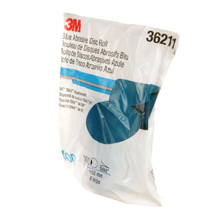 3M Stikit Blue Abrasive Disc Roll, 36211, 6 in, 400 grade, 100 discs
per roll