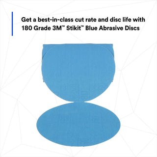 3M Stikit Blue Abrasive Disc Roll, 36206, 6 in, 180 grade, 100 discsper roll