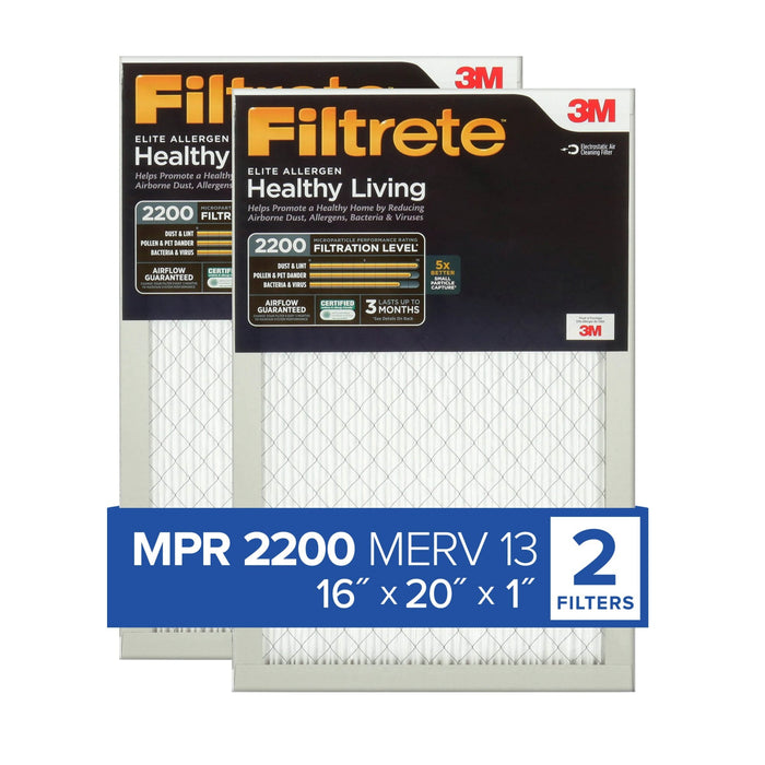 Filtrete Elite Allergen Reduction Filter EA00-2PK-6E-NA, MPR 2200