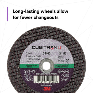 3M Cubitron II Cut-Off Wheel, 33460, 100 mm x 1 mm x 9.53 mm