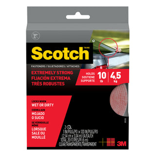 Scotch Extreme Fasteners RF6760, 1 in x 10 ft (25.4 mm x 3.04 m), Clear, 2 Rolls