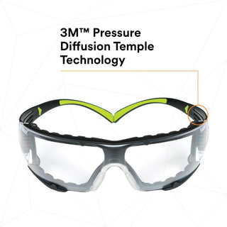 3M SecureFit Safety Glasses SF401AF-FM, Foam, Clear Anti-fog Lens