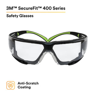 3M SecureFit Protective Eyewear SF410AS-FM, Indoor/Outdoor Mirror
Lens, Foam