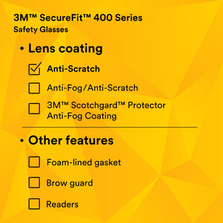 3M SecureFit Protective Eyewear SF410AS, Indoor/Outdoor Mirror Lens