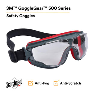 3M GoggleGear 500-Series GG501NSGAF Clear Scotchgard Anti-fog lens