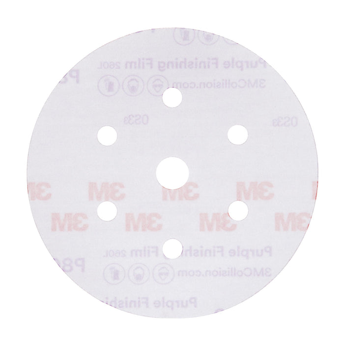3M Hookit Purple Finishing Film Abrasive Disc 260L, 30770, 6 in, Dust
Free, P800