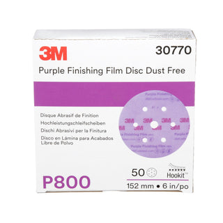 3M Hookit Purple Finishing Film Abrasive Disc 260L, 30770, 6 in, Dust
Free, P800