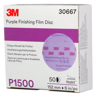 3M Hookit Purple Finishing Film Abrasive Disc 260L, 30667, 6 in,P1500