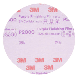 3M Hookit Purple Finishing Film Abrasive Disc 260L, 30666, 6 in,
P2000