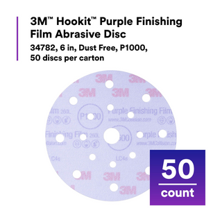 3M Hookit Purple Finishing Film Abrasive Disc 260L, 34782, 6 in, Dust
Free