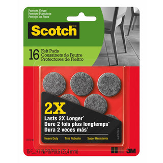 Scotch Heavy Duty Felt Pads 1-in Round, SP872-NA, 16-ct