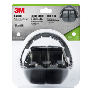 3M Lawn & Garden Folding Earmuff, 90563-LG3DC, Black