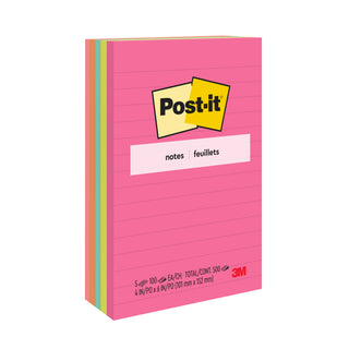 Post-it® Notes, 660-5AN, 4 in x 6 in (101 mm x 152 mm)