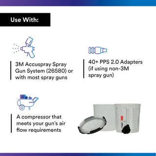 3M PPS Series 2.0 Spray Cup System Kit 26000, Standard (22 fl oz, 650mL)