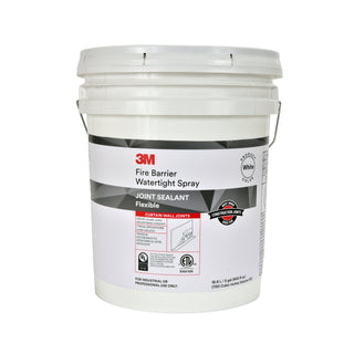 3M Fire Barrier Water Tight Spray, White, 5 Gallon (Pail), Drum