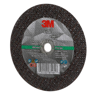 3M Silver Cut-Off Wheel, 87461, T1, 4 in x .035 in x 3/8 in