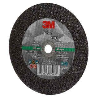 3M Silver Cut-Off Wheel, 87463, T1, 4 in x .050 in x 3/8 in