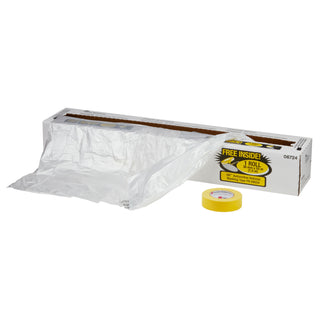 3M Plastic Sheeting with 388N Yellow Masking Tape (36 mm), 06724, 16 ftx 400 ft