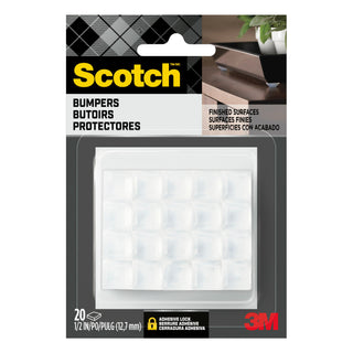 Scotch Square Bumpers, SP954-NA, 1/2 in, Clear