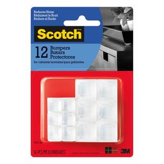 Scotch Square Bumpers, SP955-NA, 1/2 in and 3/4 in, Clear, 12pk