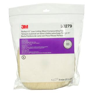 3M Perfect-It Low Linting Wool Compounding Pad, 33279, 9 in, 6 percase