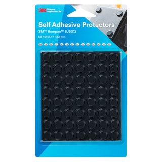 3M Bumpon SJ5012Bl Elastic Buffer Mini-Pack, Black, 56 Pieces, 12.7 x3.5 mm