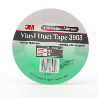 3M Vinyl Duct Tape 3903, White, 2 in x 50 yd, 6.5 mil