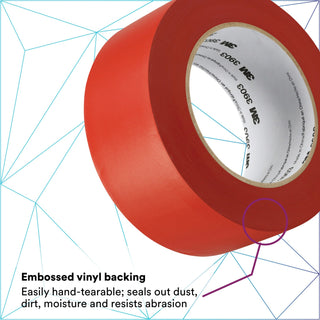 3M Vinyl Duct Tape 3903, Red, 2 in x 50 yd, 6.5 mil, 24 Rolls/Case,