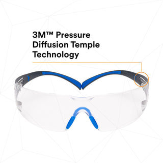 3M SecureFit Safety Glasses SF401SGAF-BLU, Blue/Gray