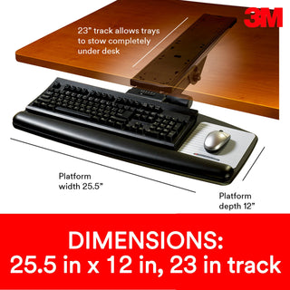 3M Easy Adjust Keyboard Tray with Standard Keyboard and Mouse Platform