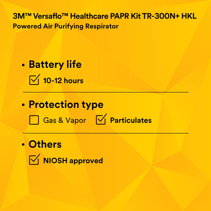 3M Versaflo Healthcare PAPR Kit TR-300N+ HKL, Medium - Large 1 EA/Case