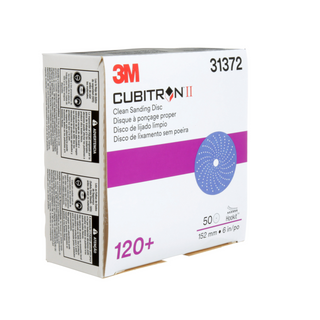 3M Cubitron II Hookit Clean Sanding Abrasive Disc, 31372, 6 in, 120+
grade