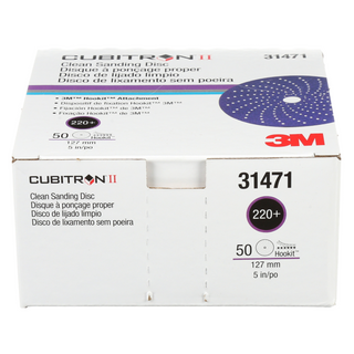 3M Cubitron II Hookit Clean Sanding Abrasive Disc, 31471, 5 in, 220+
grade