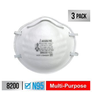 3M Sanding and Fiberglass Respirator, 8200H3-DC, 3 eaches/pack