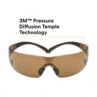 3M SecureFit Safety Glasses SF405SGAF-BLA, Black/Brown