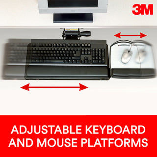 3M Sit/Stand Easy Adjust Keyboard Tray with Adjustable Keyboard andMouse