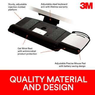 3M Sit/Stand Easy Adjust Keyboard Tray with Adjustable Keyboard andMouse