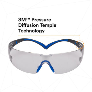 3M SecureFit Safety Glasses SF407SGAF-BLU, Blue/Gray