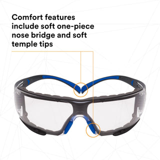 3M SecureFit Safety Glasses SF401SGAF-BLU-F, Blue/Gray