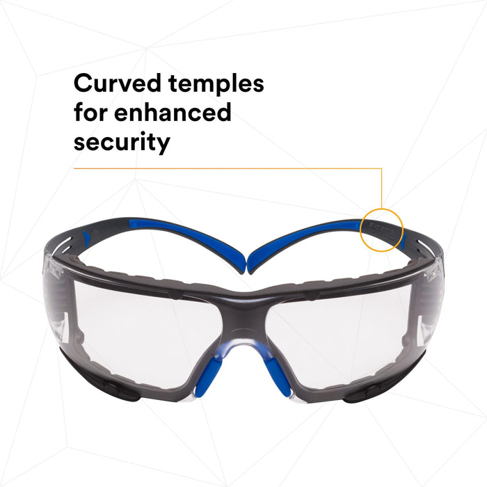 3M SecureFit Safety Glasses SF401SGAF-BLU-F, Blue/Gray