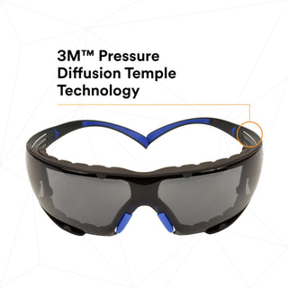 3M SecureFit Safety Glasses SF402SGAF-BLU-F, Blue/Gray