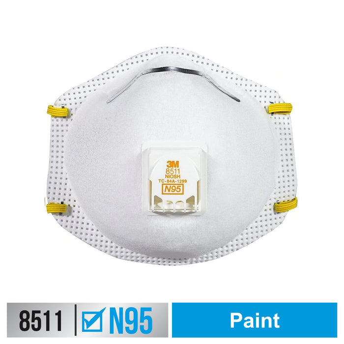3M Paint Sanding Valved Respirator 8511P2-C-PS-WM, 2 ea/pk, 2pk/inner