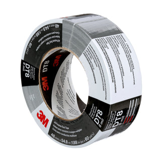 3M All Purpose Duct Tape DT8, Silver, 48 mm x 54.8 m, 8 mil, 24Roll/Case