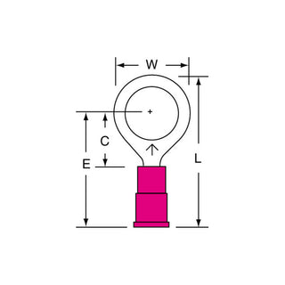 3M Vinyl Insulated Butted Seam Ring Tongue Terminal, 11-38-P