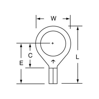 3M Non-Insulated Butted Seam Ring Tongue Terminal, 14185, Max. Temp.347 °F