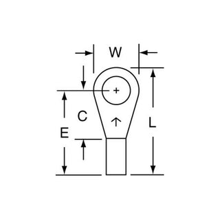 3M Non-Insulated Brazed Seam Ring Tongue Terminal, 11-10-W, Max. Temp.347 °F