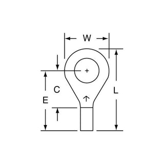 3M Non-Insulated Brazed Seam Ring Tongue Terminal, 11-14S-W, Max. Temp.347 °F